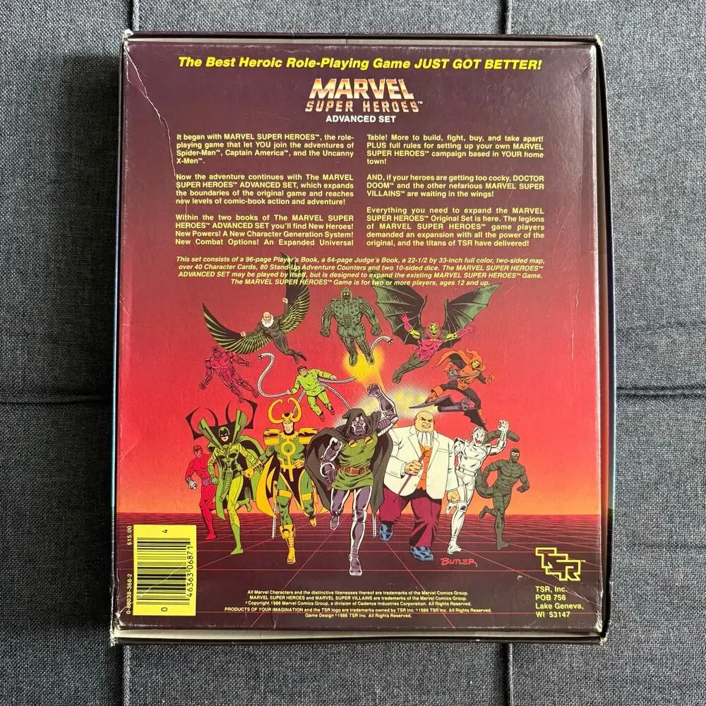 Marvel Super Heroes Advanced Set Role Playing Game Vintage COMPLETE/Unpunched